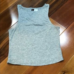 Gray ribbed tank top